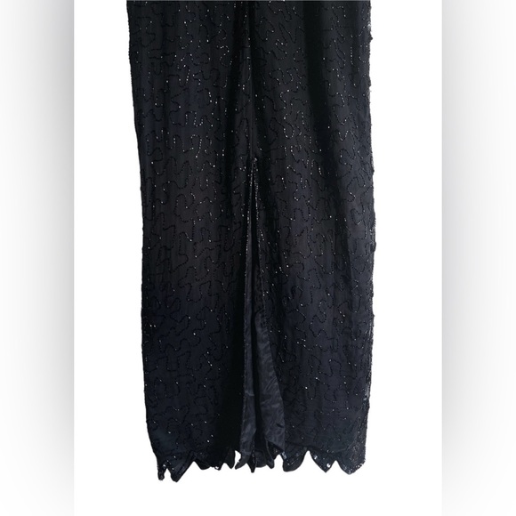 Vintage Stenay 100% Silk Beaded Sequin Long Gown Dress Evening Women’s Size 8 - Picture 3 of 15